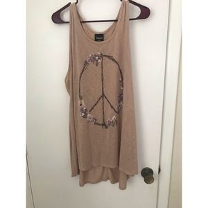 Peace floral tank top, 2XL
